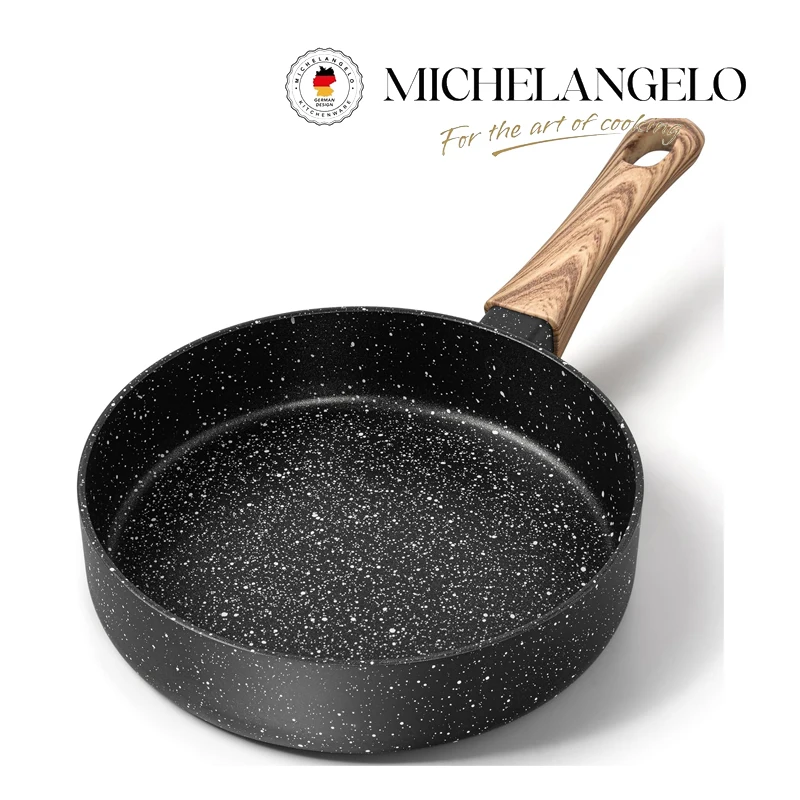 

MICHELANGELO 6-дюймовая маленькая сковорода с антипригарным покрытием, мини-сковорода с крутой ручкой, кухонная нетоксичная сковорода для омлета