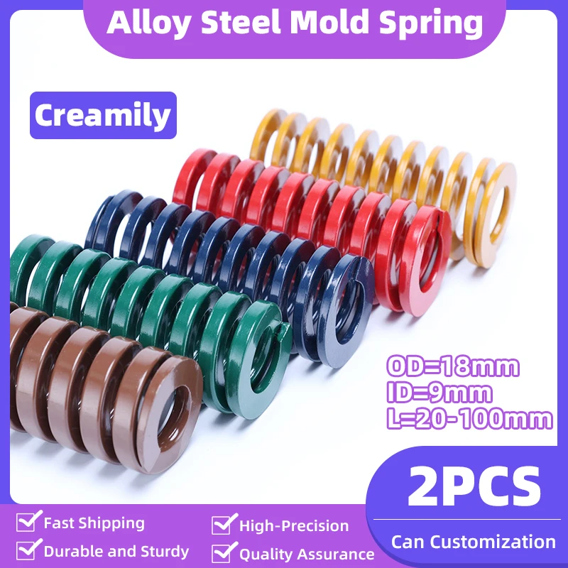 

Creamily 2PCS Loading Spiral Stamping Compression Mould Die Springs Outer Diameter 18mm Inner Diameter 9mm Length 20-100mm