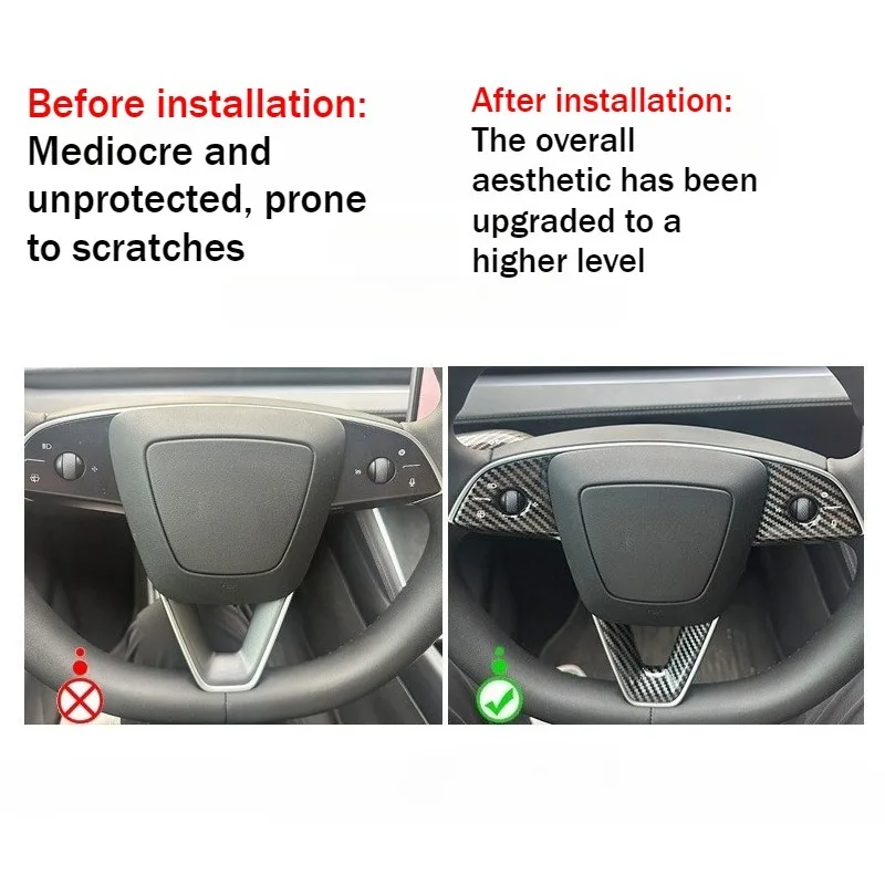 For Tesla Model 3 Highland Model Y Juniper ModelYL Steering Wheel Button Sticker Protective Cover Patch Interior Car Accessories - view 2