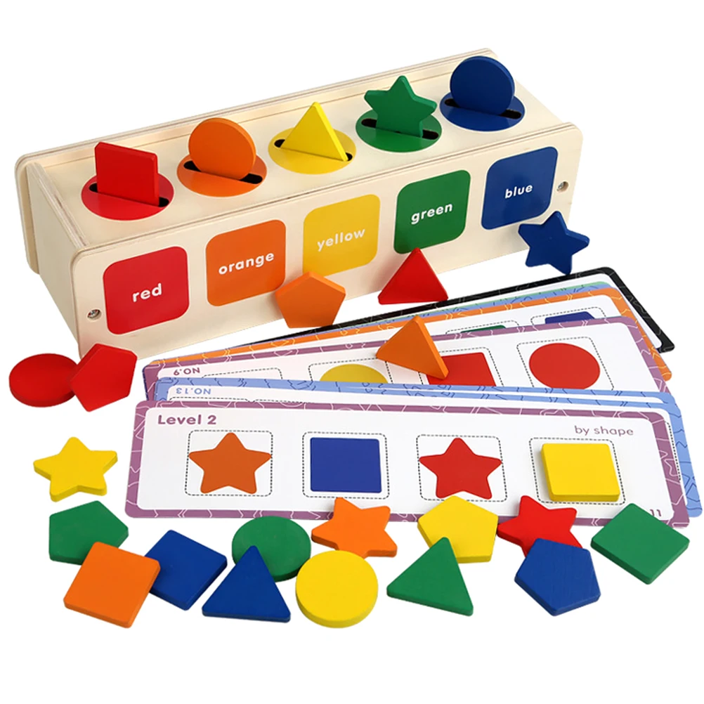 Formsortierbox Babyspielzeug Farbe Sinnesspielzeug Bunter Holzsortierer für Kleinkinder Kind