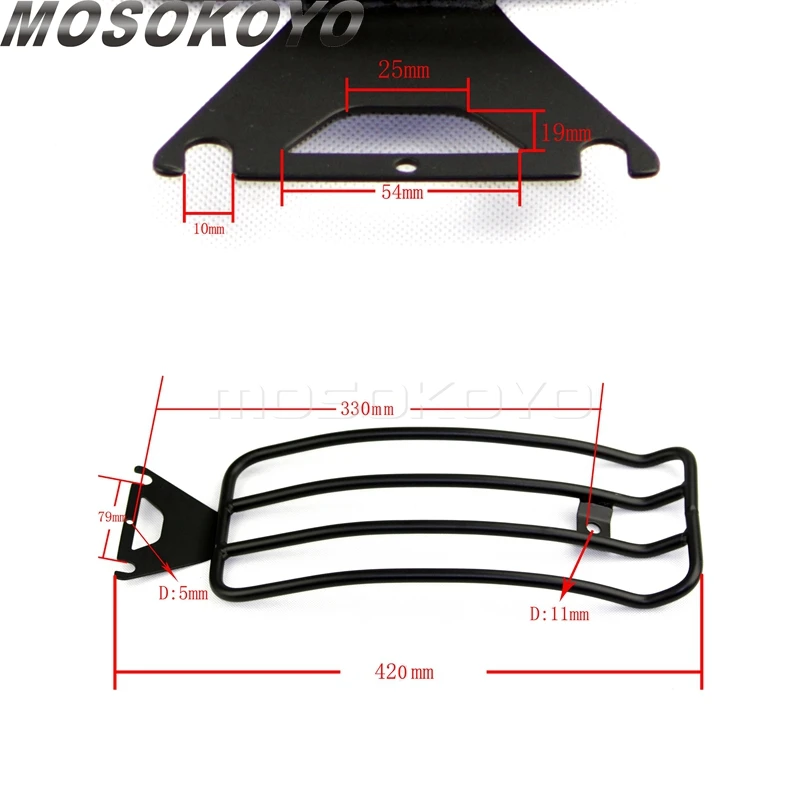 Para harley road king touring rua glide flhx flht flhr 97-15 motocicleta traseiro fender rack de bagagem prateleira suporte titular portador