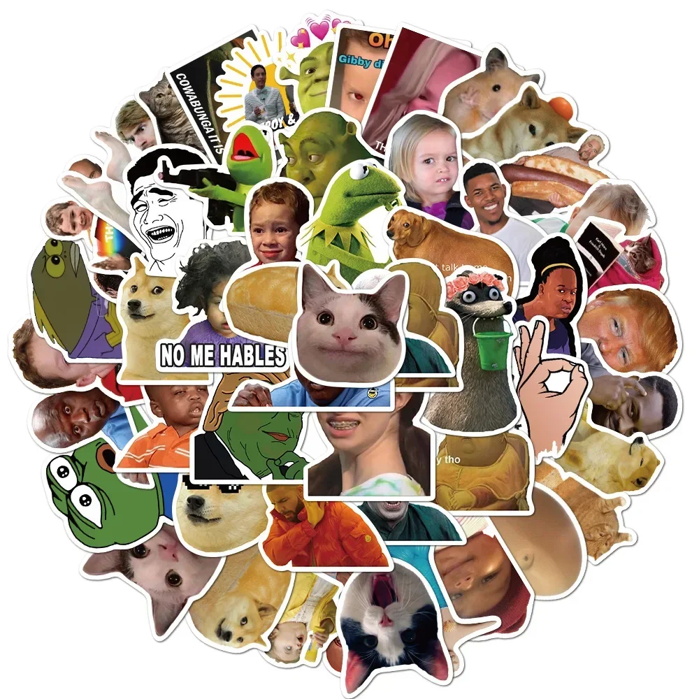 50pcs/Bag,Funny memes Pack Stickers,Waterproof,Be Suitable for Skateboard DlY Luggage LaptopPhone Creative Stationery Toys image 3