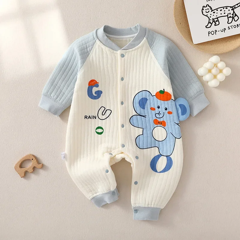 Baby Girls Clothes  Warm One-piece Clothespin Cotton Underwear Newborn Clothes Spring and Autumn Korean Reviews Many Clothes