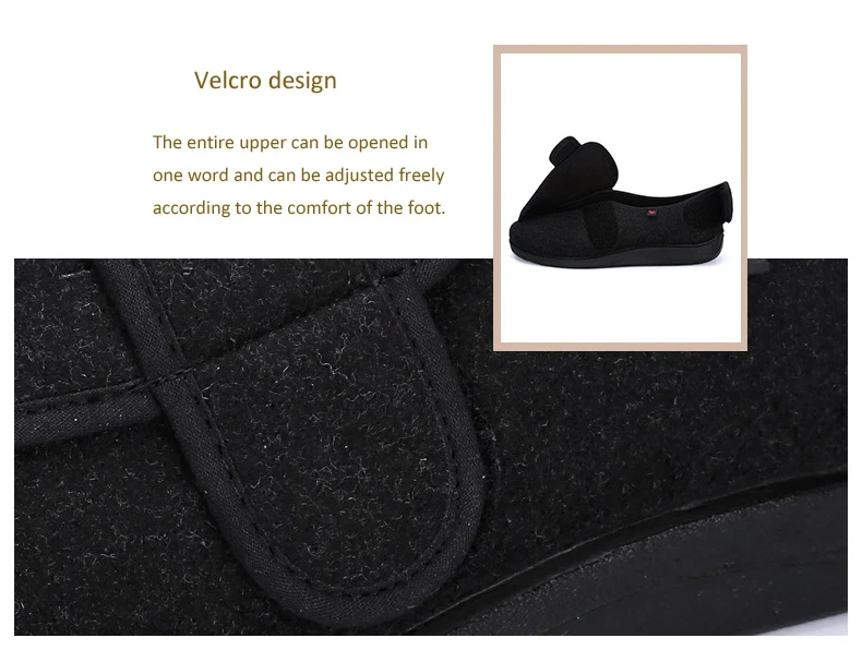 Scarpe allargate per diabetici pantofole di dimensioni regolabili per anziani doppia regolazione comodo zoccolo medico magico per il diabete