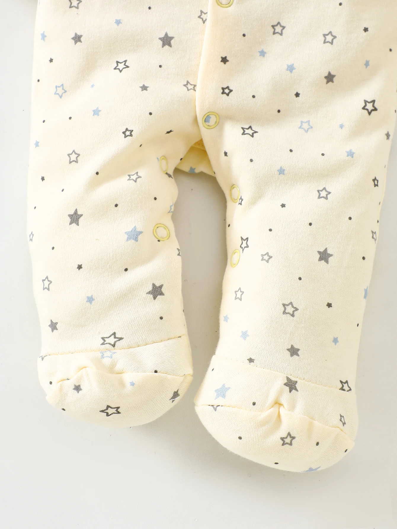 8-teiliges Neugeborenen-Strampler-Set 100% Baumwolle, Weich und Atmungsaktiv Beige mit Cartoon-Sternmuster 0-9M – Detail 10