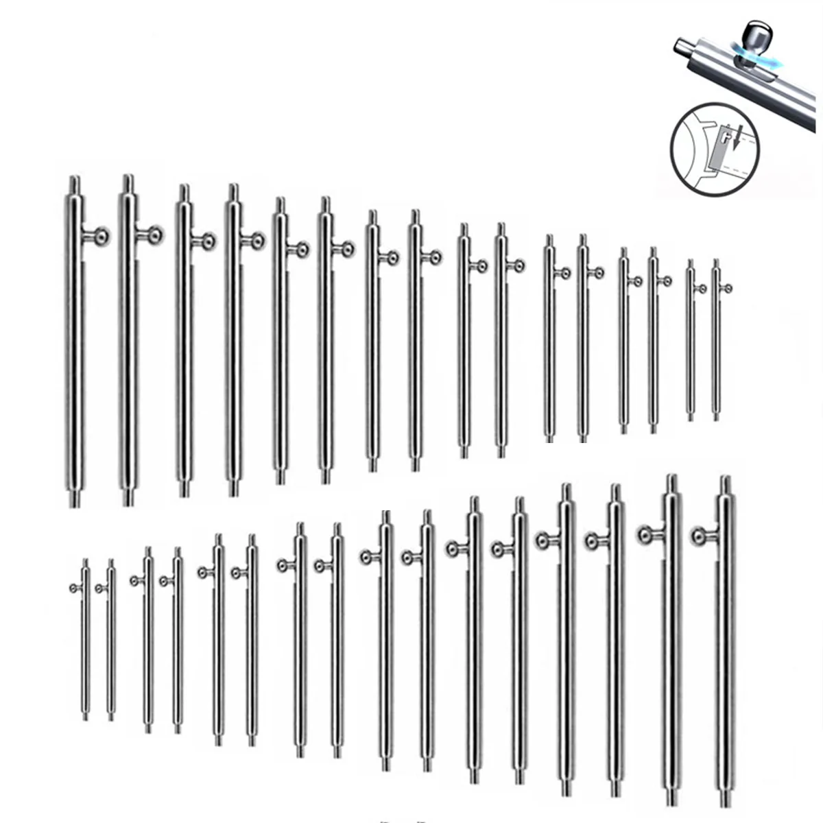 22 مللي متر 20 مللي متر 10 قطعة 1.8 مللي متر قطر ساعة دبوس أدوات ومجموعات الإفراج السريع حزام ساعة اليد الربيع القضبان دبابيس 24 مللي متر 23 مللي متر 19 مللي متر 18 مللي متر 16 مللي متر