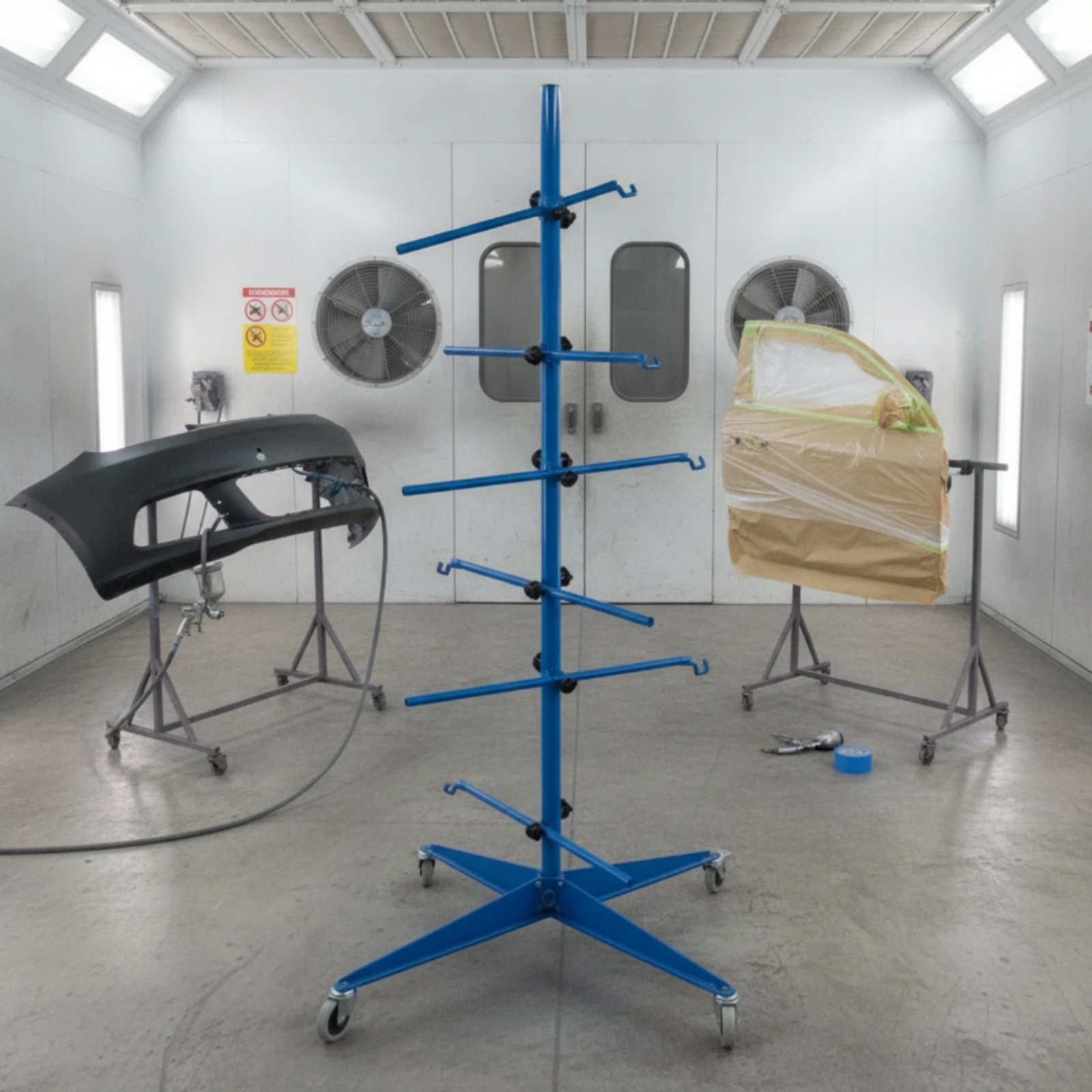 Auto Body Paint Stand with Clamps Mobile Auto Body Panel Holder with Wheels Car Panel Stand with Wheels Easy Mobility Stable - view 4