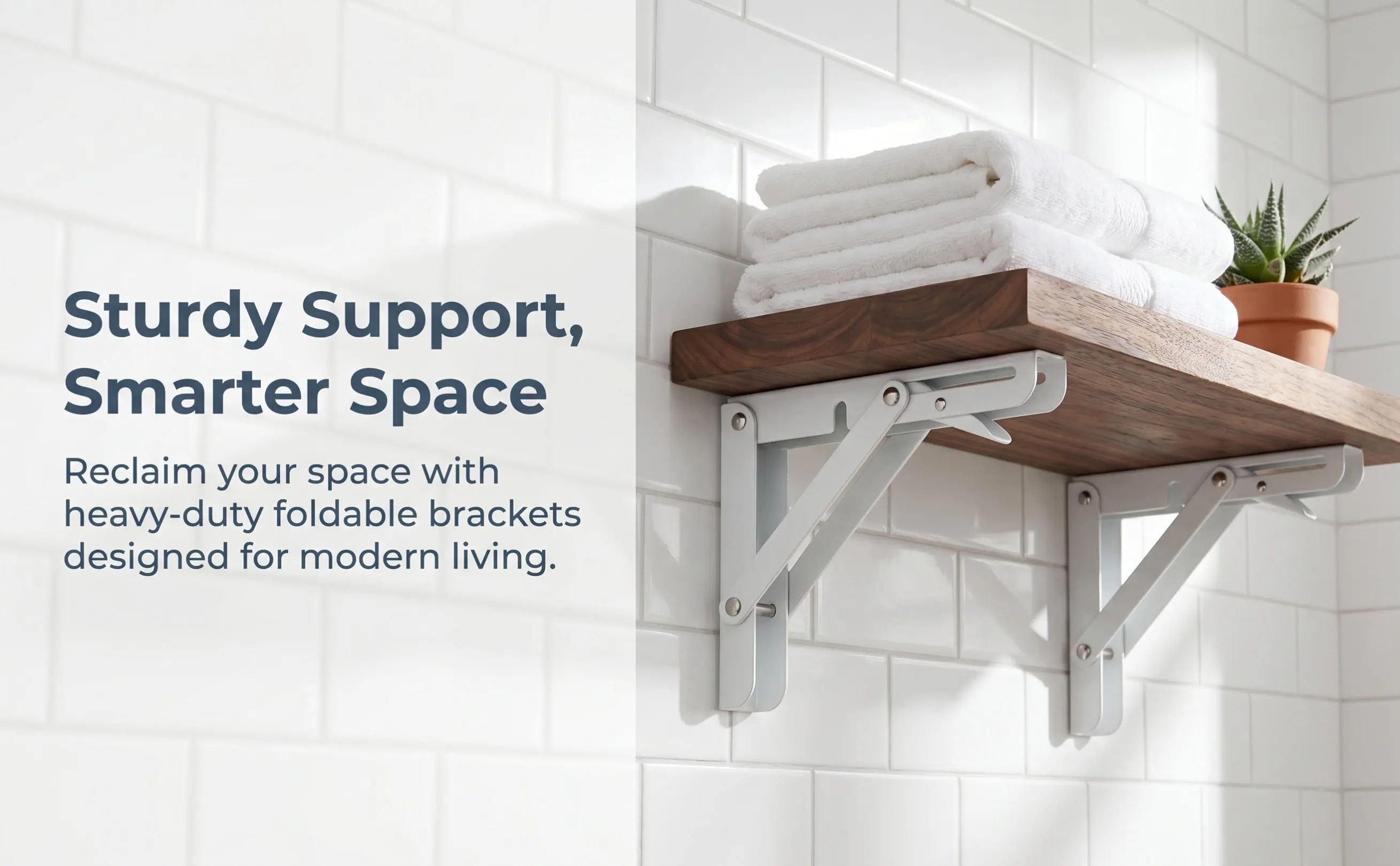 12 Inch Sturdy Foldable Shelf Bracket Cold Rolled Steel Reinforced Rust Resistant 90 Degree Wall Mount for Table Bench Bookshelf