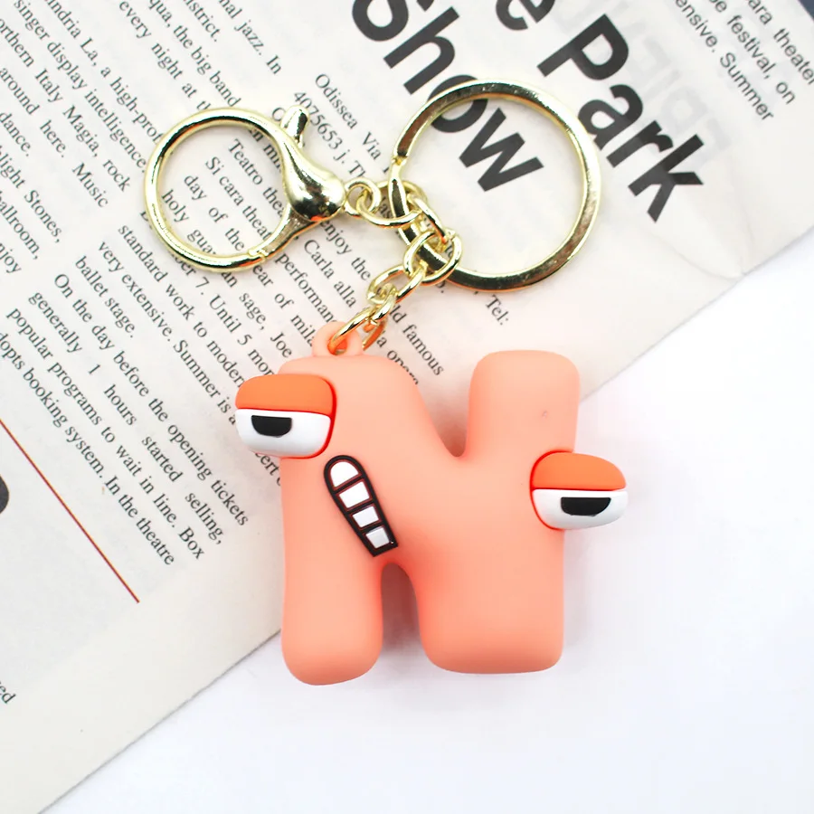 2023 Alphabet Lore 26 English Letter Keychain For Women Men Cute Cartoon A B C Alphabet Animal Ornament BagPendant Key Chain