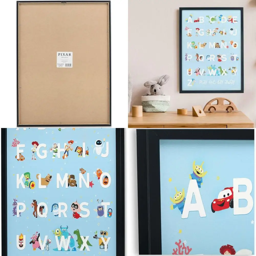 Pixar Movie Wall Art: Large Alphabet Frame - Toy Story, Cars, Incredibles & More