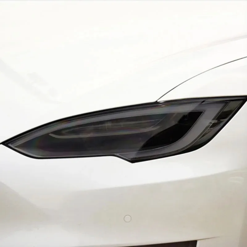Für Tesla Model S X 2015–2026 Scheinwerfer TPU-Schutzfolie Schwarz Getönte Anpassungsfolie Scheinwerfer TPU-Aufkleber – Detail 1
