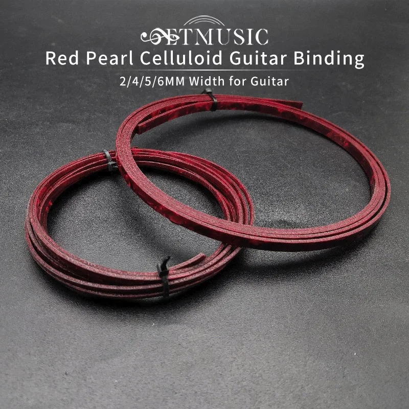 10pcs Guitar Parts Celluloid Guitar Binding Body Project Purfling Strip Red Pearl 2/4/5/6/mm x 1.5mm