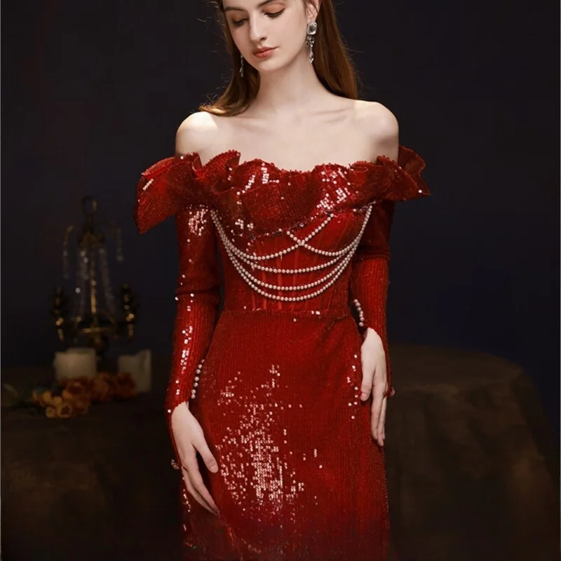 

New toasting dress banquet fashion light luxury temperament