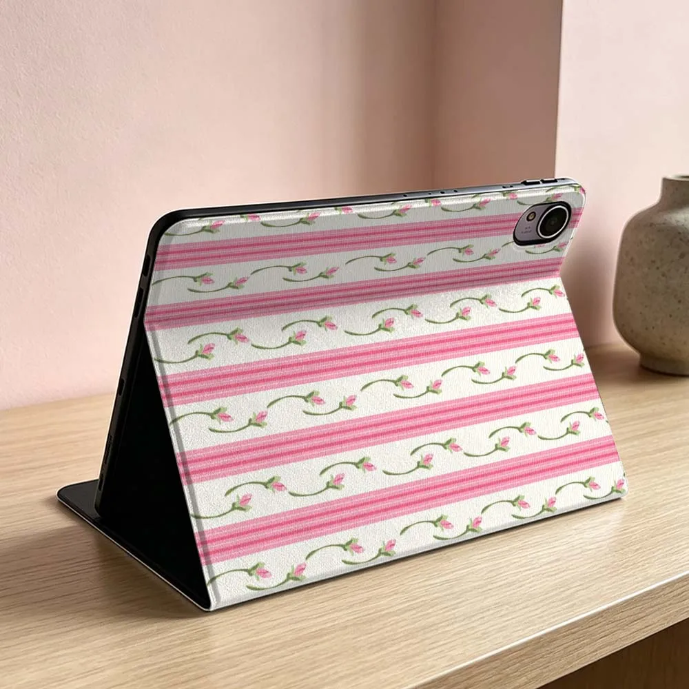 Pink Striped Floral Pattern Soft For Huawei MatePad MediaPad MagicPad Honor Pad 10 9 8 X10 X9 X8 X8a Pro Inch Tablet Case