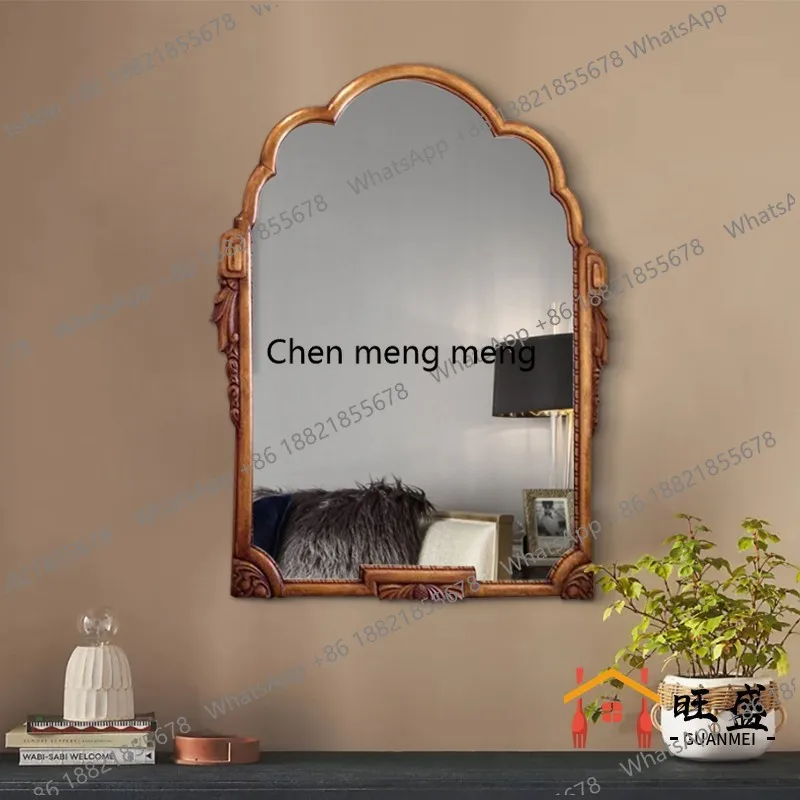 

American makeup desktop vanity mirror porch fireplace wall hanging mirror French retro bathroom mirror