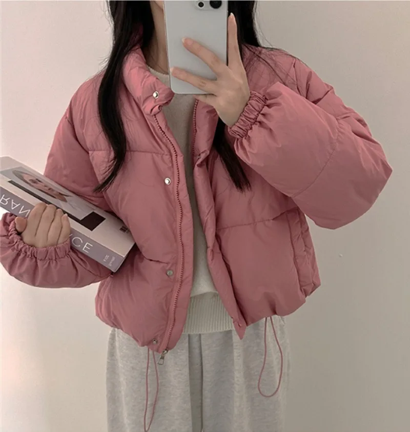 Neploe Korean Sweet Age Reducing Parkas Femme 2024 Autumn Winter Candy Color Stand Up Collar Loose Versatile Thick Cotton Jacket