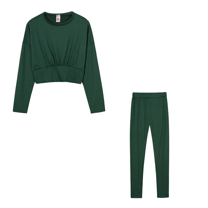 2023 neue AutumnWomen's Reine Farbe Sport Taille Anzug Mode Lässig Zwei-stück Set – Detail 31
