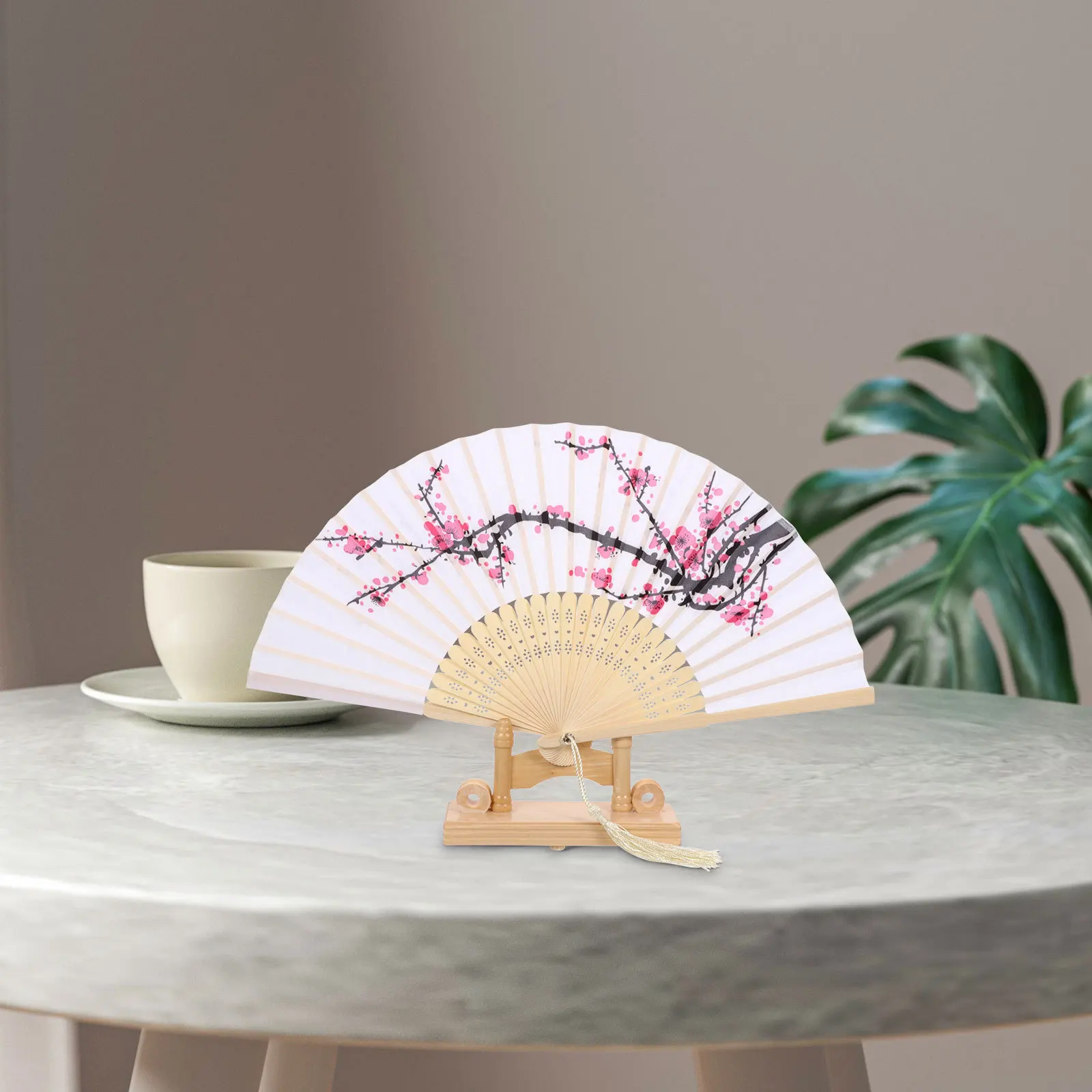 

Folding Chinese Style Carved Floral Pattern Imitated Silk Handheld Fan For Women Gift Party Cosplay Photography Props Festival