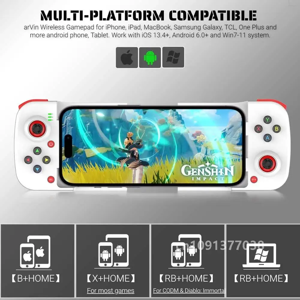 Mobile Game Controller BSP-D3 Gamepad for Android/IOS/PC D3 Wireless Joystick for Mobile Phone Stretchable Gaming Controllers