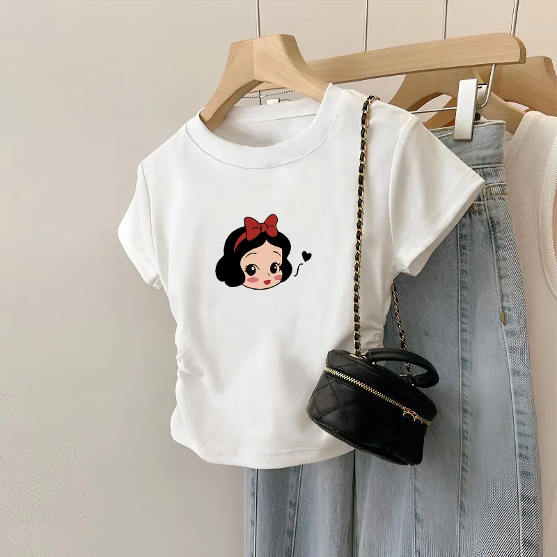 

Oversized Girls Cotton White Tee, Summer Trendy Waist Tie Top for Big Kids