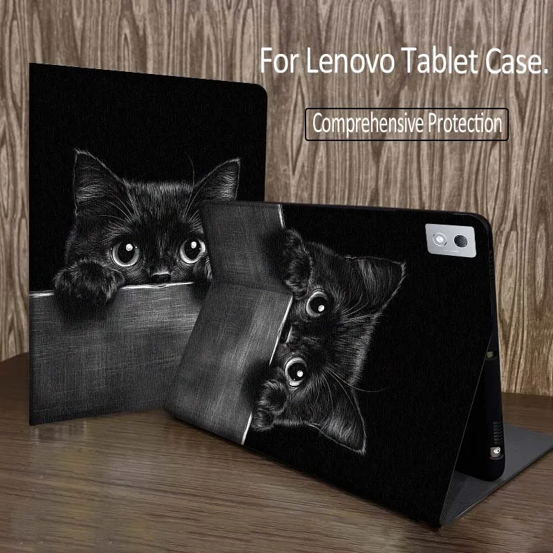

Cartoon Black Cat Eyes Tablet Case For Legion Xiaoxin Pad P12 Pro Y900 GT 2023 2025 12.1 12.7 14.5 inch
