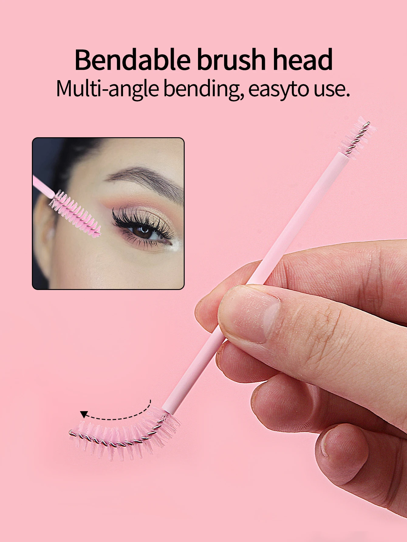 20pcs Flexible Double Ended Eyelash Brushes Eyebrow Brush Reusable  Eyebrow Mascara Wands Spoolies Makeup Tools