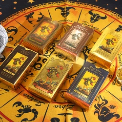 Tarot de lámina de oro y plata de alta calidad, cartas de juego con patrón exquisito, resistente al agua, clásico, Popular, 2023