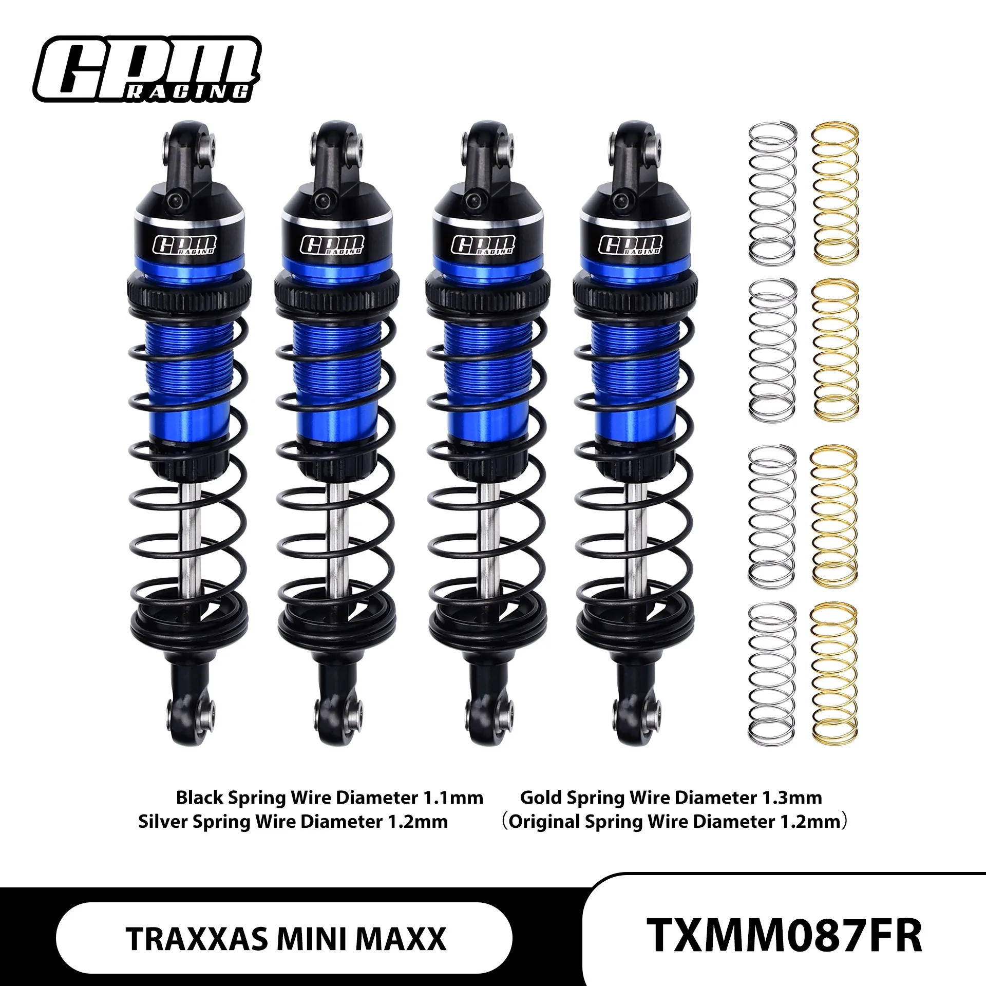 

GPM Front and Rear Adjustable Spring Shock 87mm for Traxxas Mini Maxx