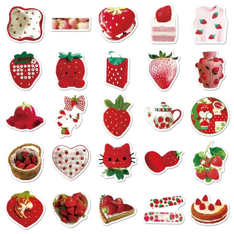 Мультяшные наклейки с клубникой, сделай сам, детские игрушки, подарок, декоративная наклейка для скрапбукинга, ноутбука, бутылки для багажа, водонепроницаемая