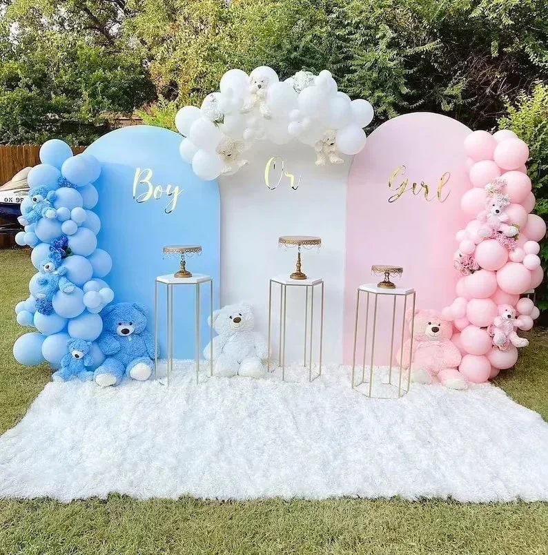 Arco de globos de aluminio, soporte de fondo portátil extraíble, tela personalizada, fondo de fotografía, suministros para fiestas, decoración de boda