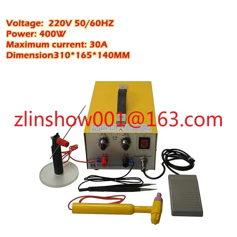 DX-30A Handheld Laser Spot Welder 220V 400W 30A Laser Welding Machine for Platinum Silver Gold Steel Welding