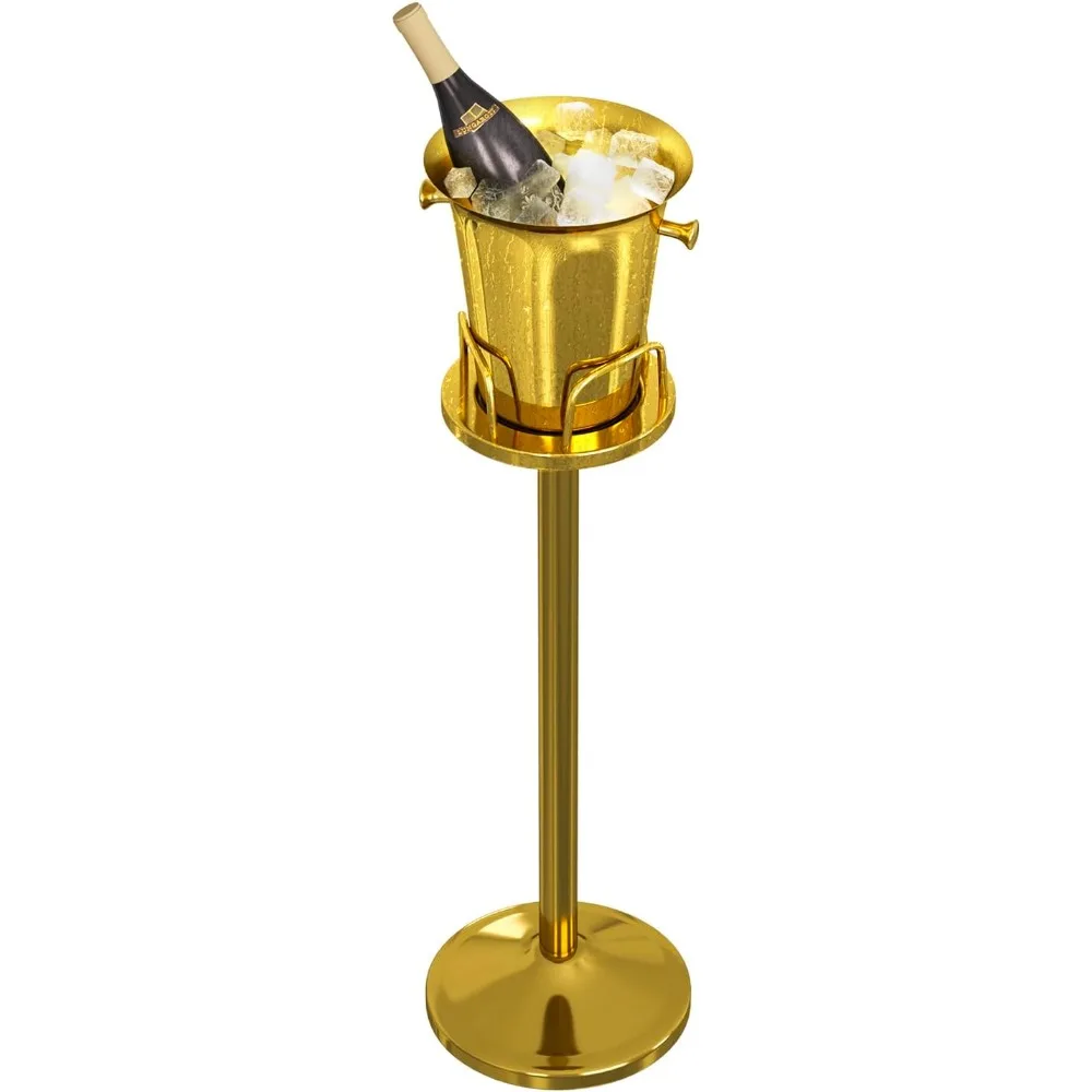 

Free Delivery - Ice Bucket with Stand Christmas Stainless Steel Standing Ice Bucket Ice Cube Container, Wine Bucket on Stand