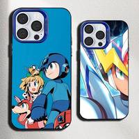 Game M-Megaman R-Rockman Phone Case For iPhone 16,15,14,13,12,11,Mini,Pro,SE,MAX Blue Matte Silicone Cover