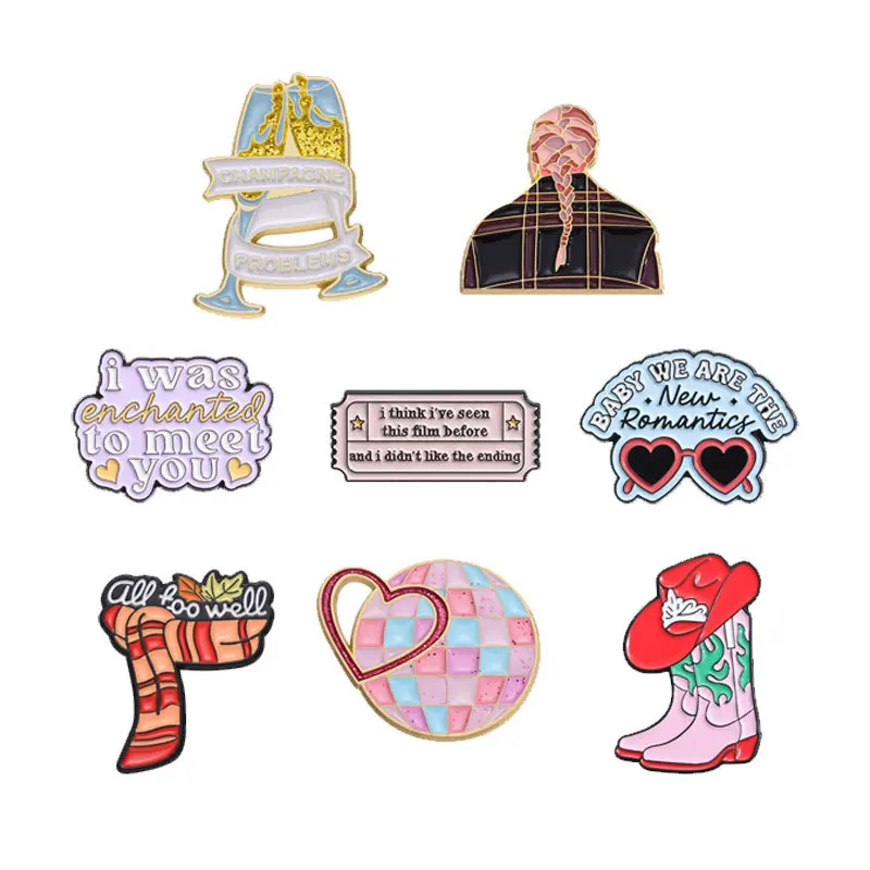 music series cowboy shoe Enamel Pin Brooch Cartoons Badge for case Bags Jeans Hoodies Denim Lapel Pin Jewelry unisex Gift