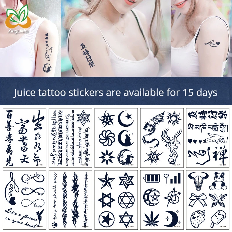 

Gardenia Blue Show Juice Tattoo Sticker Lasts For 7-15 Days Simulated Plant Tattoo Temporary Tattoos Sticker Size:110*80mm