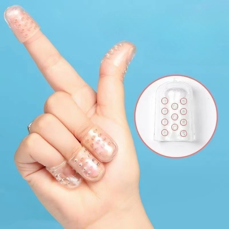 10pcs/set Silicone Finger Protectors Moisturizing Pain Relief Finger Sleeves Thickened Anti-Slip Guards for Writing Cooking Work