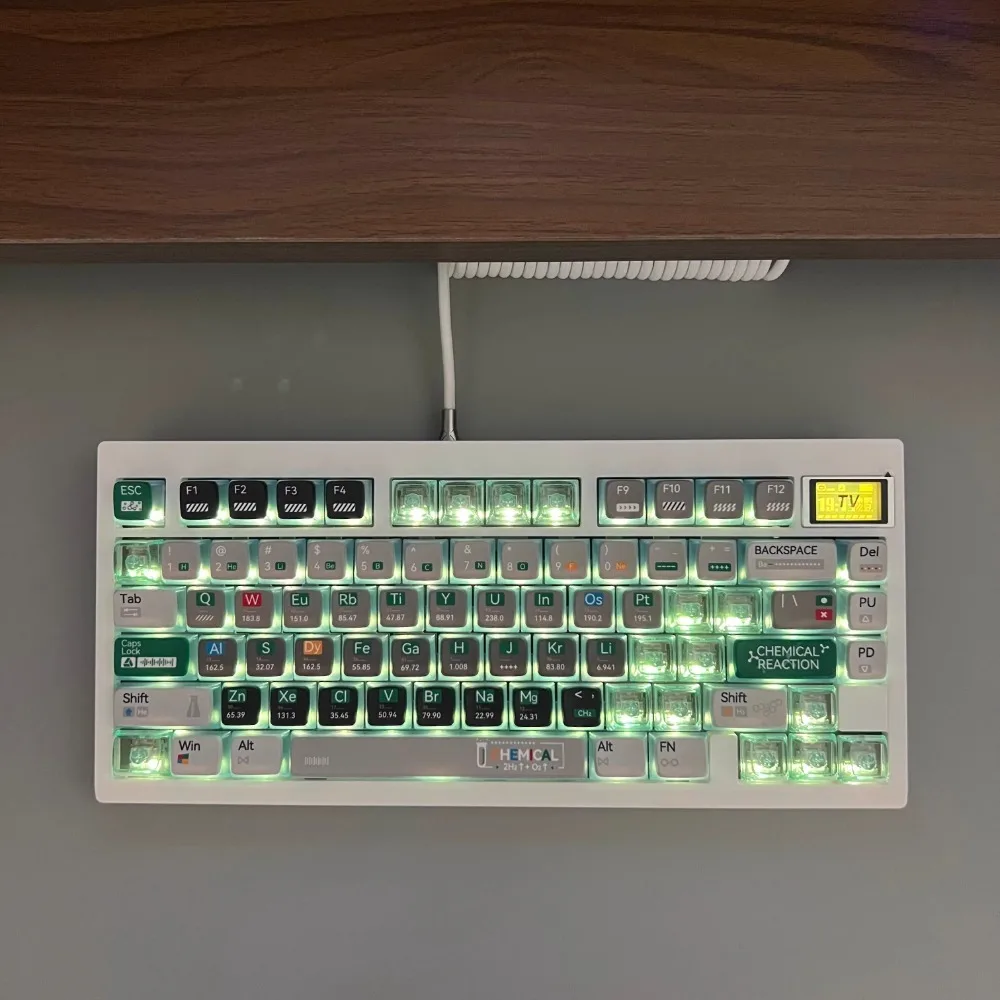 Chemistry Theme Keycap Set PBT Thermal Sublimation Custom Keyboard Cap CBSA Profile Side Translucent KeyCap Keyboard Accessories