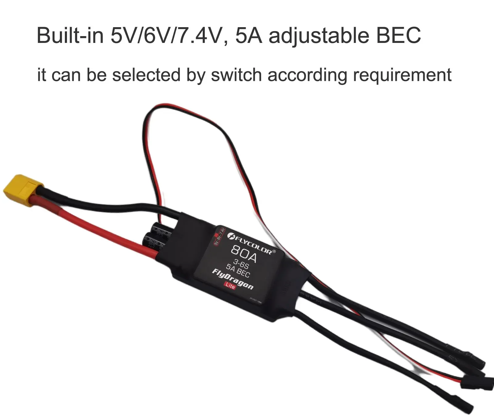 80A RC Brushless Motor Electric Speed Controller ESC 5A UBEC with XT60 & 3.5mm Bullet Plugs