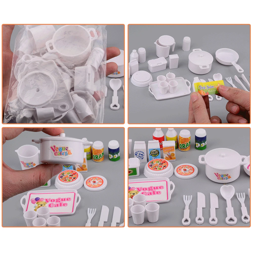 NK 25 Pcs/Set Doll Accessories DIY Play house Mini Simulation Tableware Dolls Kitchen puzzle creative Toy For 1/6 BJD Doll