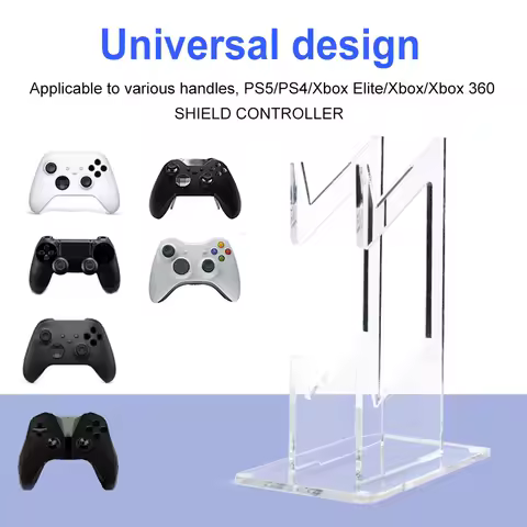 Acrylic Game Controller Holder Gamepad Headset Stand Support for Switch Pro/PS5/Xbox Series X/PS4/PS2/PS3 Joystick Rack Stand