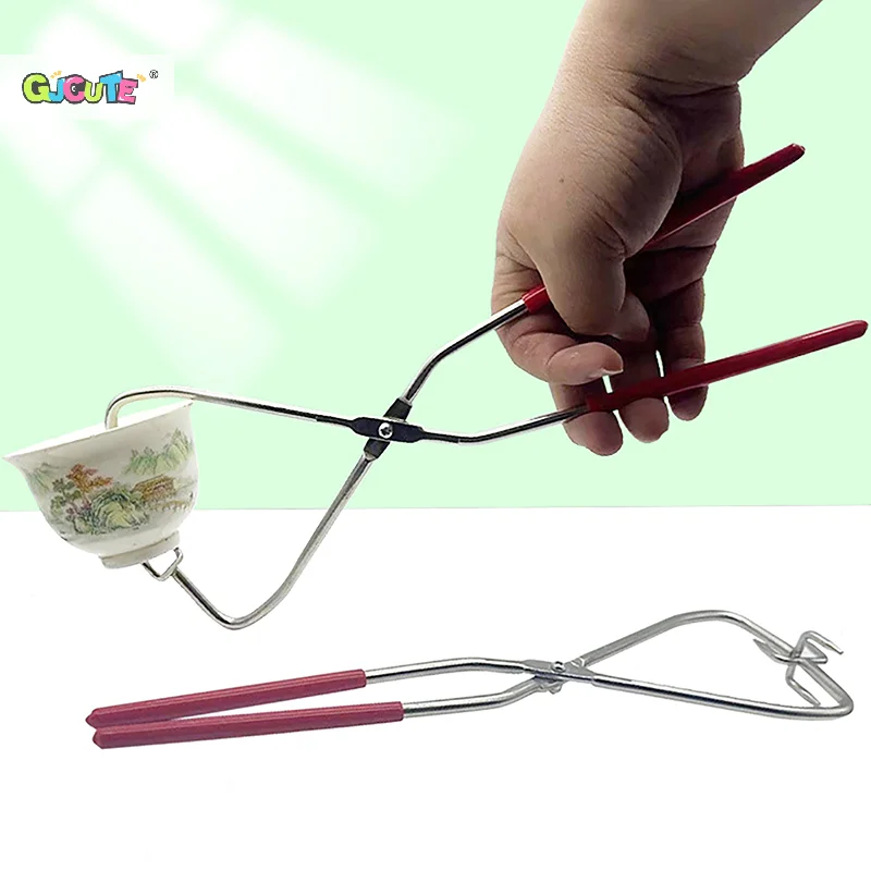 1Pc Stainless Steel Glaze Tongs DIY Pottery Clay Impregnated Pottery Tongs Glaze Clamp Clay Modeling Ceramics Tool