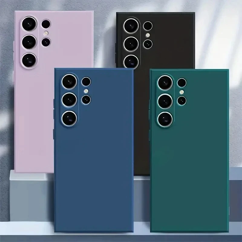 S23 S24 S25 Жидкий силиконовый чехол для Samsung Galaxy S 24 S24 Plus Ultra 5G Глобальная защита камеры Сумки для телефонов Armor