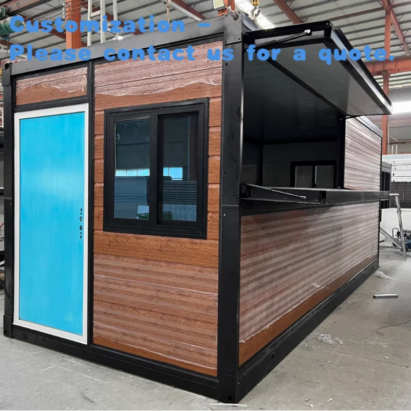 

Мобильный контейнер на заказ. Сборный ресторанный магазин. Контейнер для киоска для уличной еды. 20-футовый контейнер для быстрой сборки H.