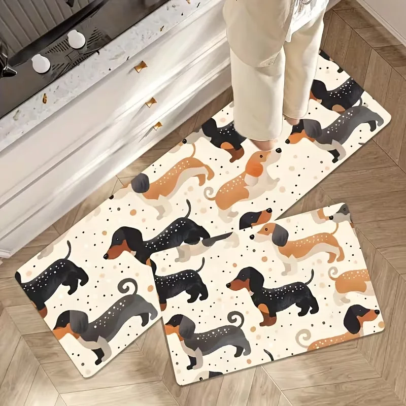 Cute Cartoon Dachshund Dog door mat  Aisle Mat Living Room Carpet Kitchen Rug Bedroom Floor Mat Indoor Doormat Entryway Decor