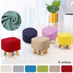 Thick Round Stool Covers Solid Color Round Seat Covers Stool Protector Stretch Seat Case Footstool Slipcover for Home Living