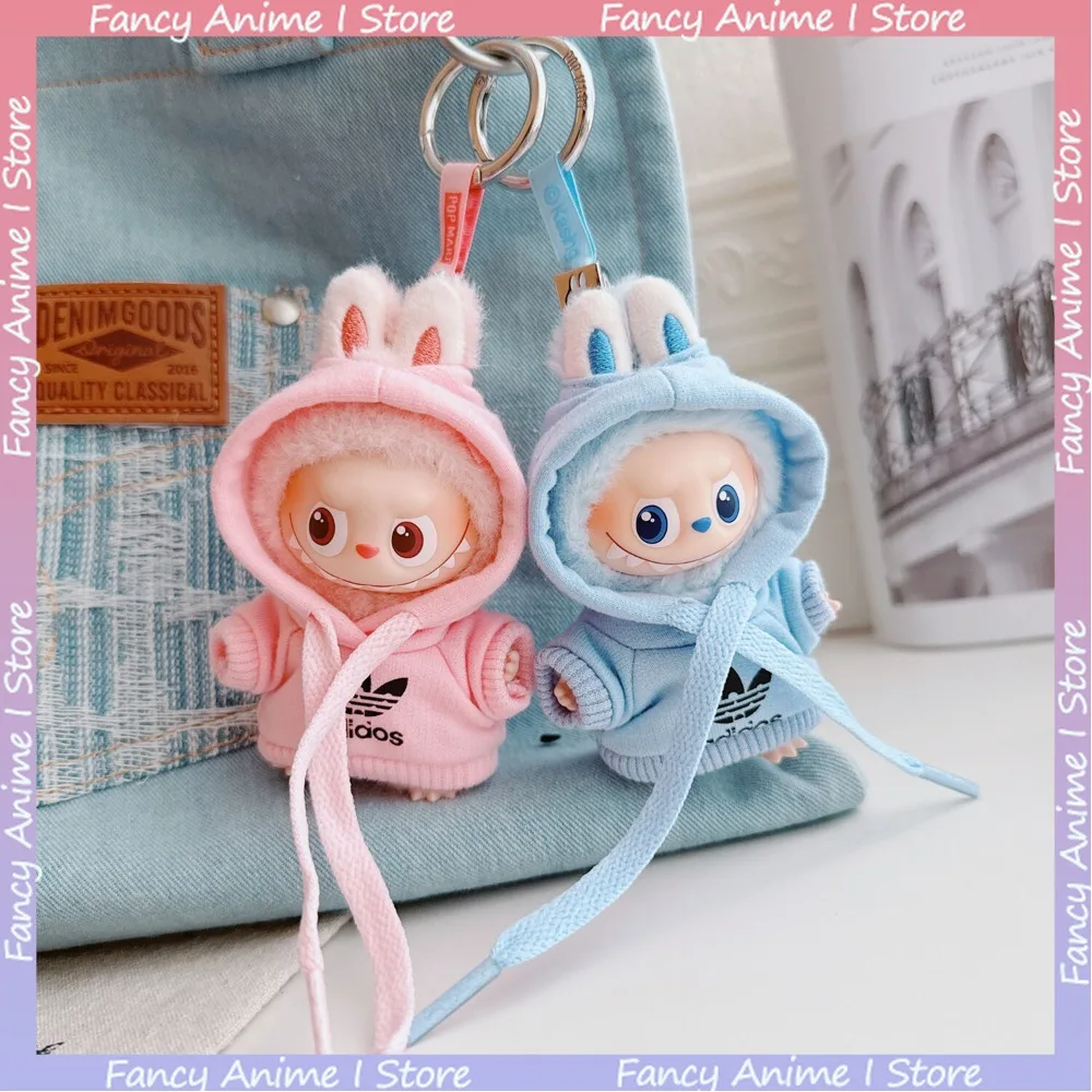 Für Mini Labubu 4,0 Plüsch Puppe Casual Mit Kapuze Pullover Sportswear Outfit für Liebe Serie Puppe Kleidung DIY Mode Zubehör Geschenk