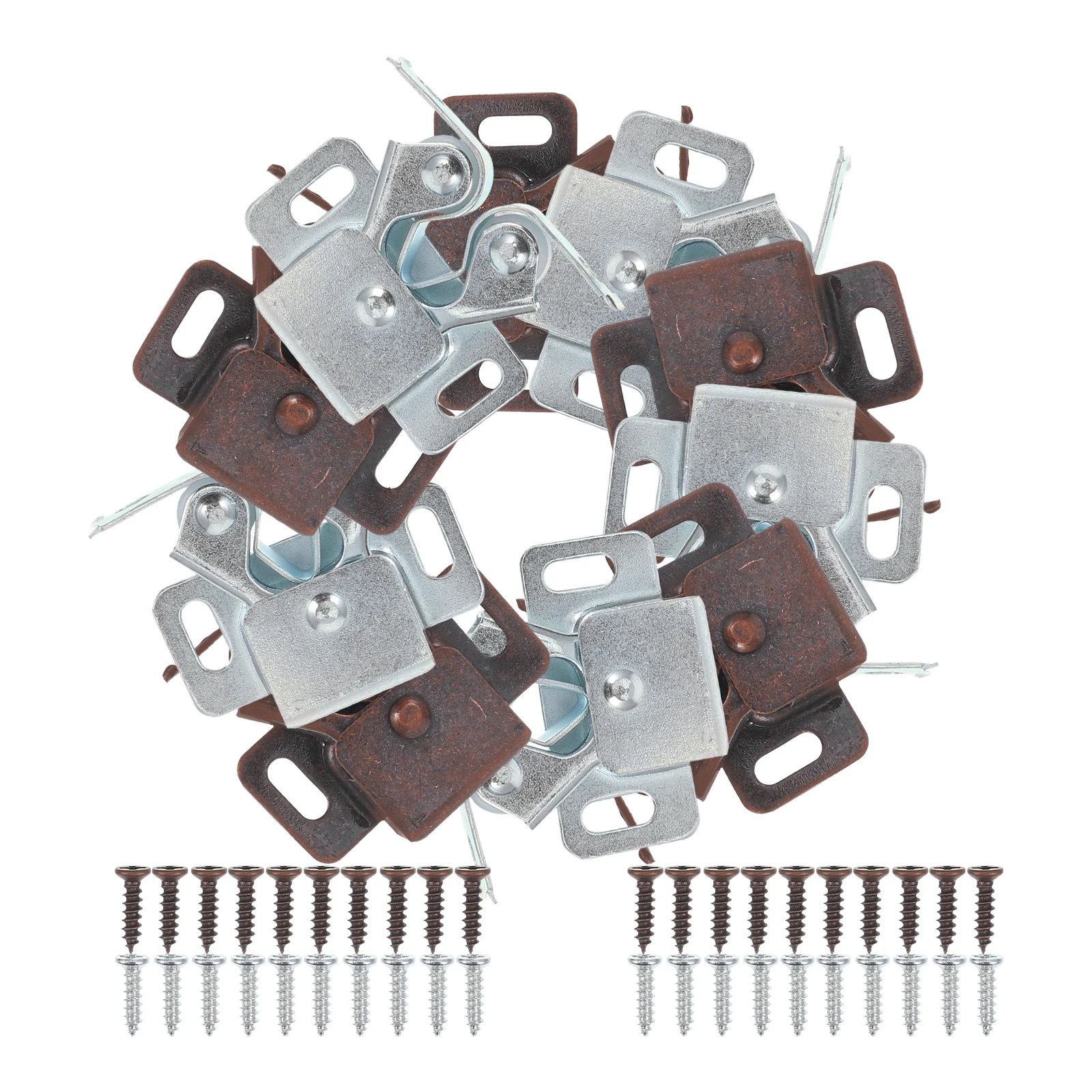 

10 Sets Double Roller Lock Ball Catch Door Hardware Latch Cabinet Closet Old Fashioned