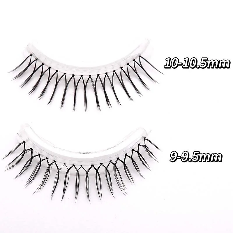 5 Pairs Korean Fake Eyelashes Thin Transparent Stem Eyelashes Natural Simulation U-shaped Handmade Lashes Beginner Makeup Tools