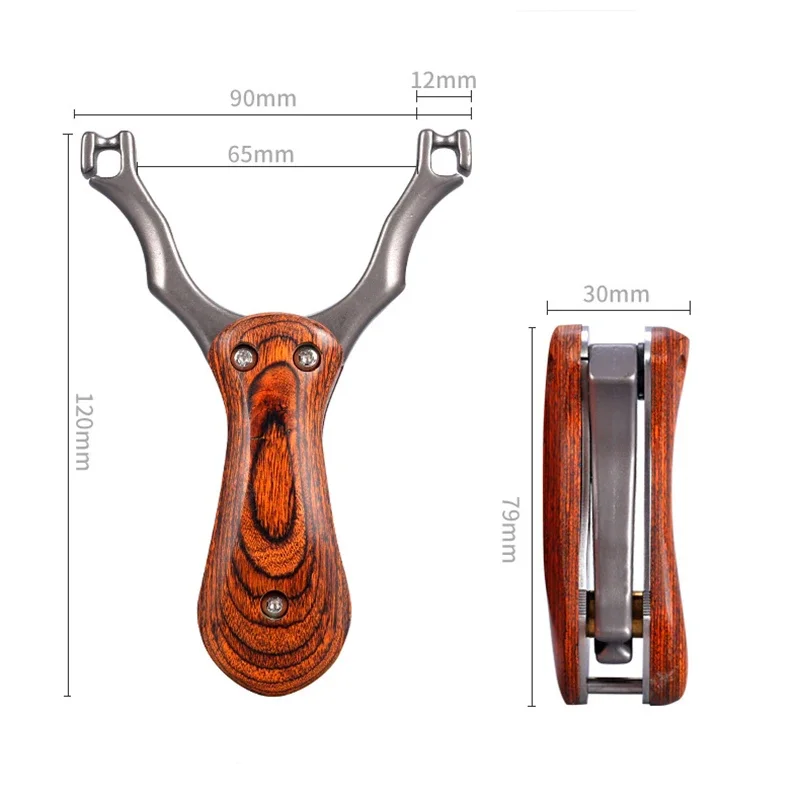 Portable Stainless Steel Foldable Small Slingshot Wooden Patch Slingshot With Storage Sling Special Design Slingshot Toy