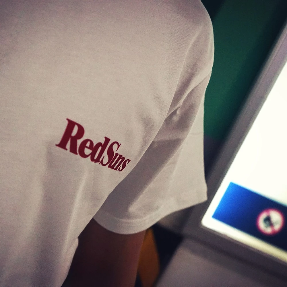 ATTITUDE Япония JDM модифицированный текст головы D Akagi REDSUNS красное солнце хлопковая футболка с короткими рукавами летняя унисекс Harajuku